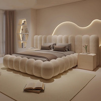 Cute Large Bed Comfortable Salon Lazy Sleeping Lounge Clear Sun Cream Hotel Wooden Bed Italian Beliche Lounge Suite Furniture