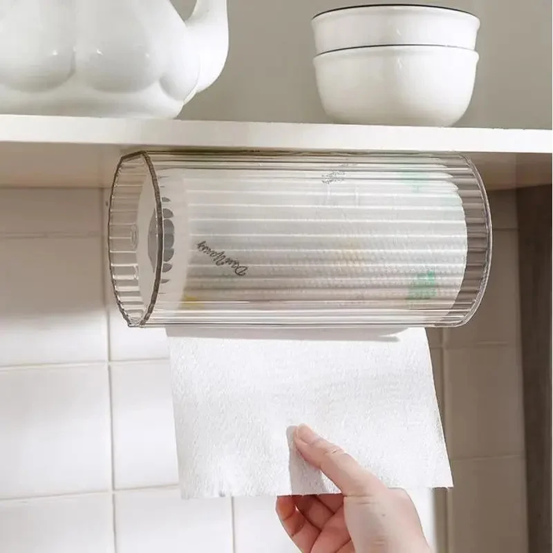 An der Wand montierte Badezimmer-Taschentuchbox, transparenter Aufbewahrungskoffer für Küchenpapier, stanzfreier Aufbewahrungskoffer für Toilettenservietten