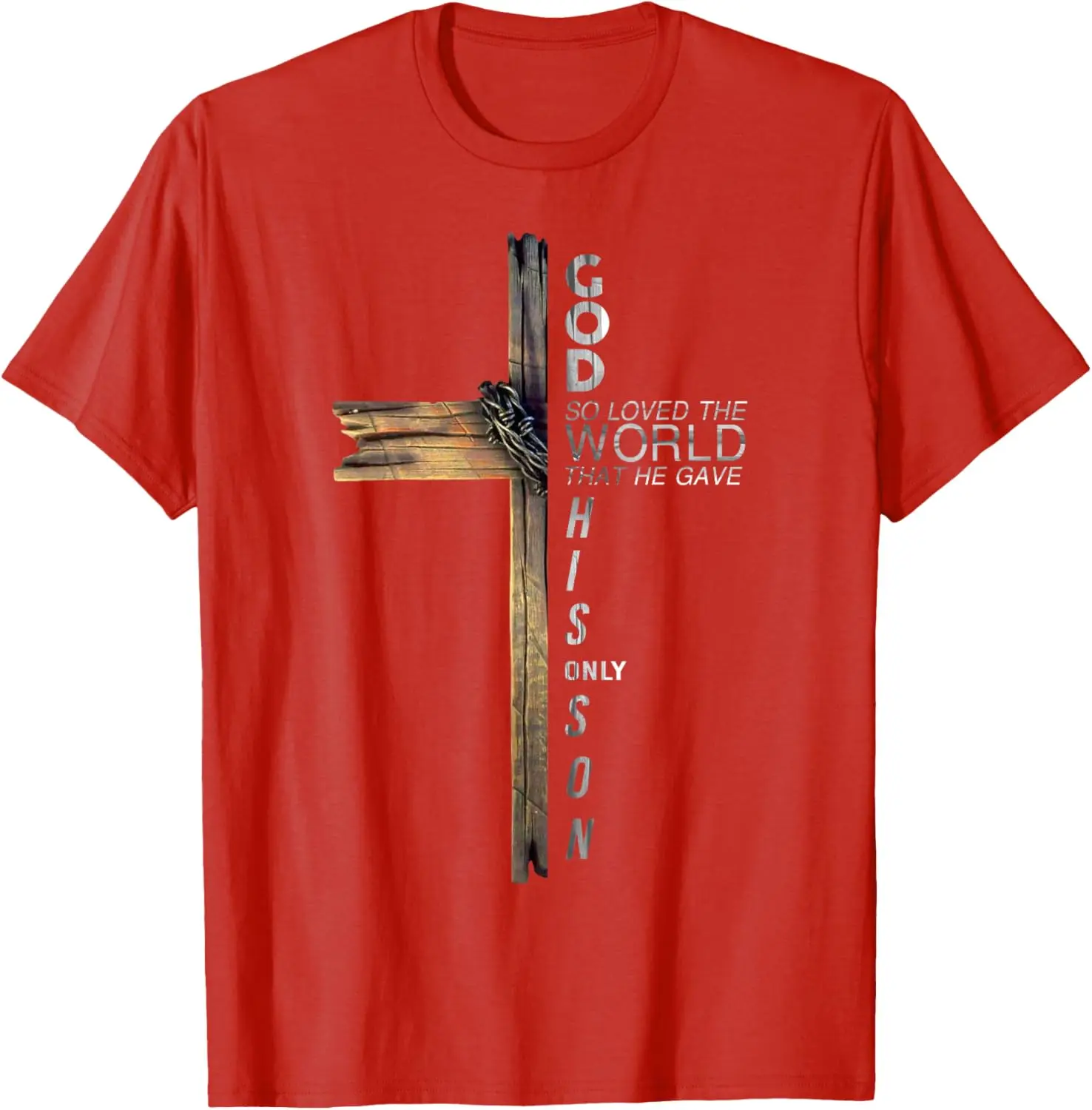 Son of God Jesus Christ Cross Christian 9 John 3:16 T-Shirt 100% Cotton O-Neck Short Sleeve Summer Casual Mens T-shirt
