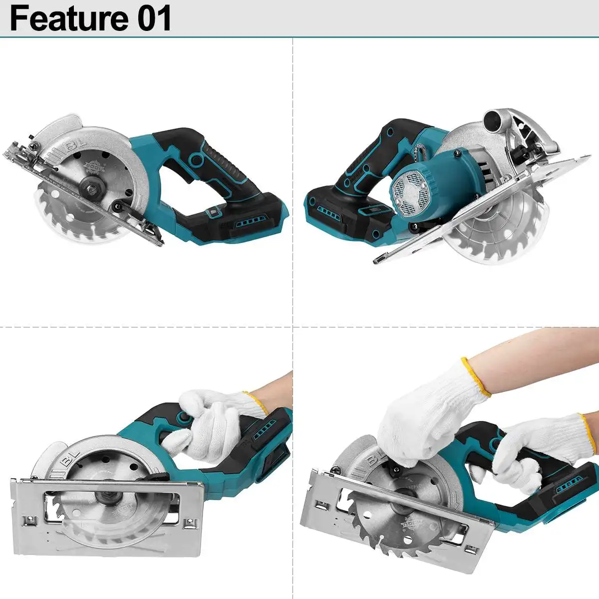 Imagem -02 - Brushless Cordless Elétrica Serra Circular Máquina de Corte Ajustável para Makita 18v Bateria Pvc Madeira 125 mm ° a 45 °