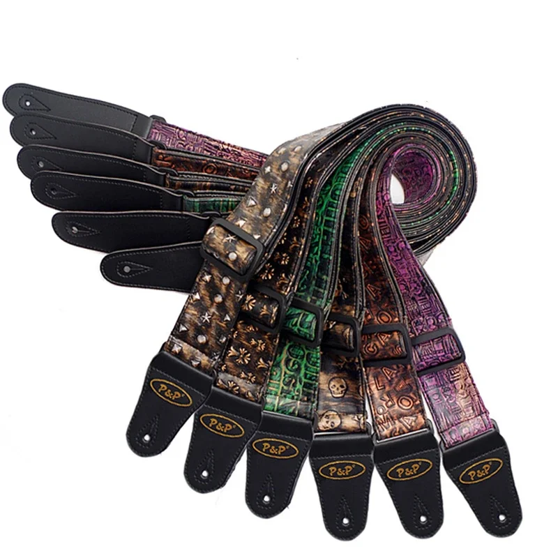 

PU Leather Guitar Strap for Electric Bass, Folk, Acoustic Guita Parts and Accessories, Guitar Belt