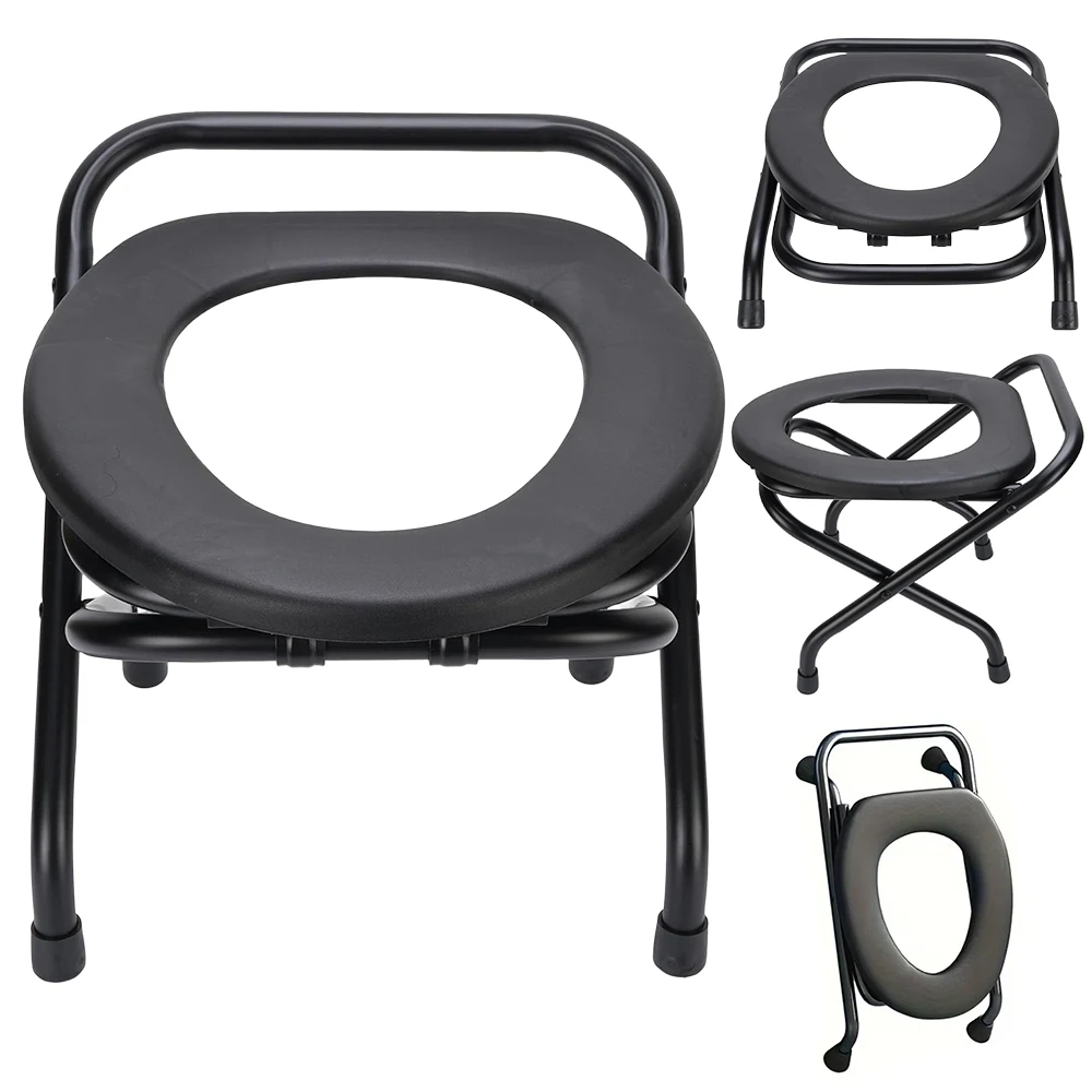 Chaise de toilette, Commode de chevet, Chaise de toilette pliante robuste, Toilette surélevée portable, Chaise de douche, Pot pour adultes, personnes âgées, handicapés, femmes enceintes