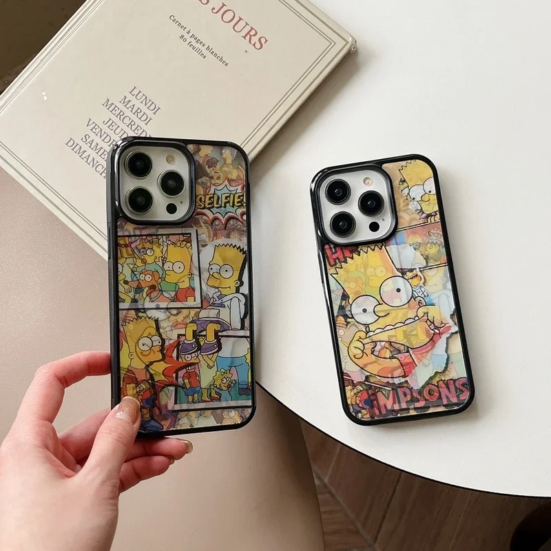 3D Fantasy Cute Cartoon Disney Homer Simpson Family Phone Case For iPhone 15 14 13 12 11 Pro Max Cases Shockproof Hard IMD Cover