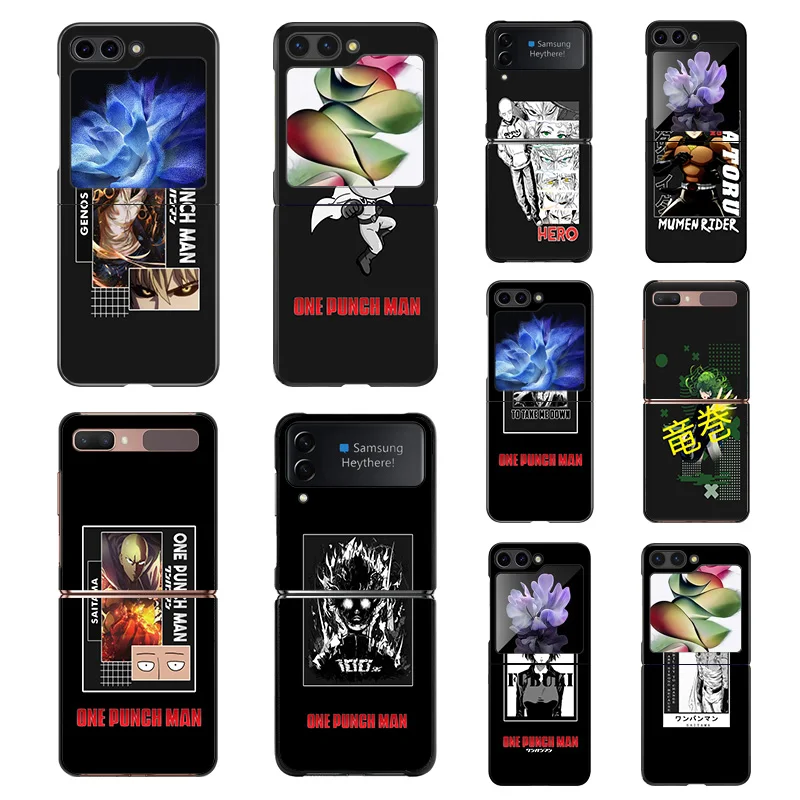 Чехол для телефона Samsung Z Flip 6 5 4 3 Galaxy ZFlip6 5G Flip5 Flip4 Genos One Punch Man, Черный Твердый защитный чехол для камеры