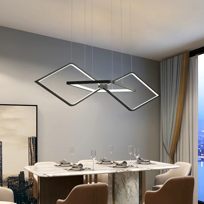 

Luxury chandelier modern restaurant chandelier golden black bar table lamp Nordic creative minimalist led designer chandelier