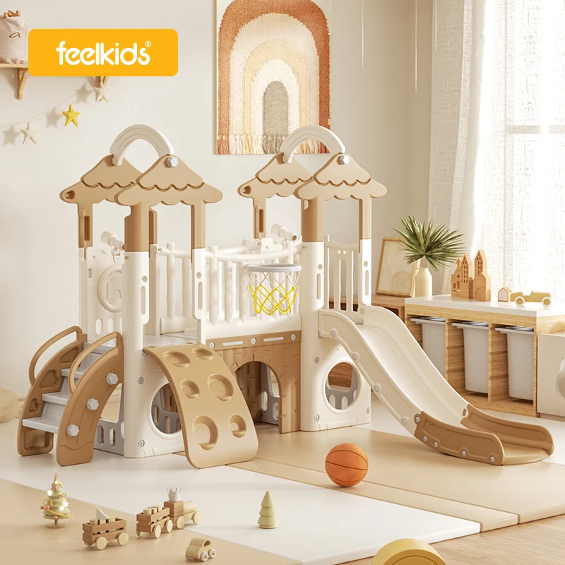 Baby Toys Climb Large Indoor Playhouse Playground Plastic Home Swing and Slides for Kids 2024 New Product