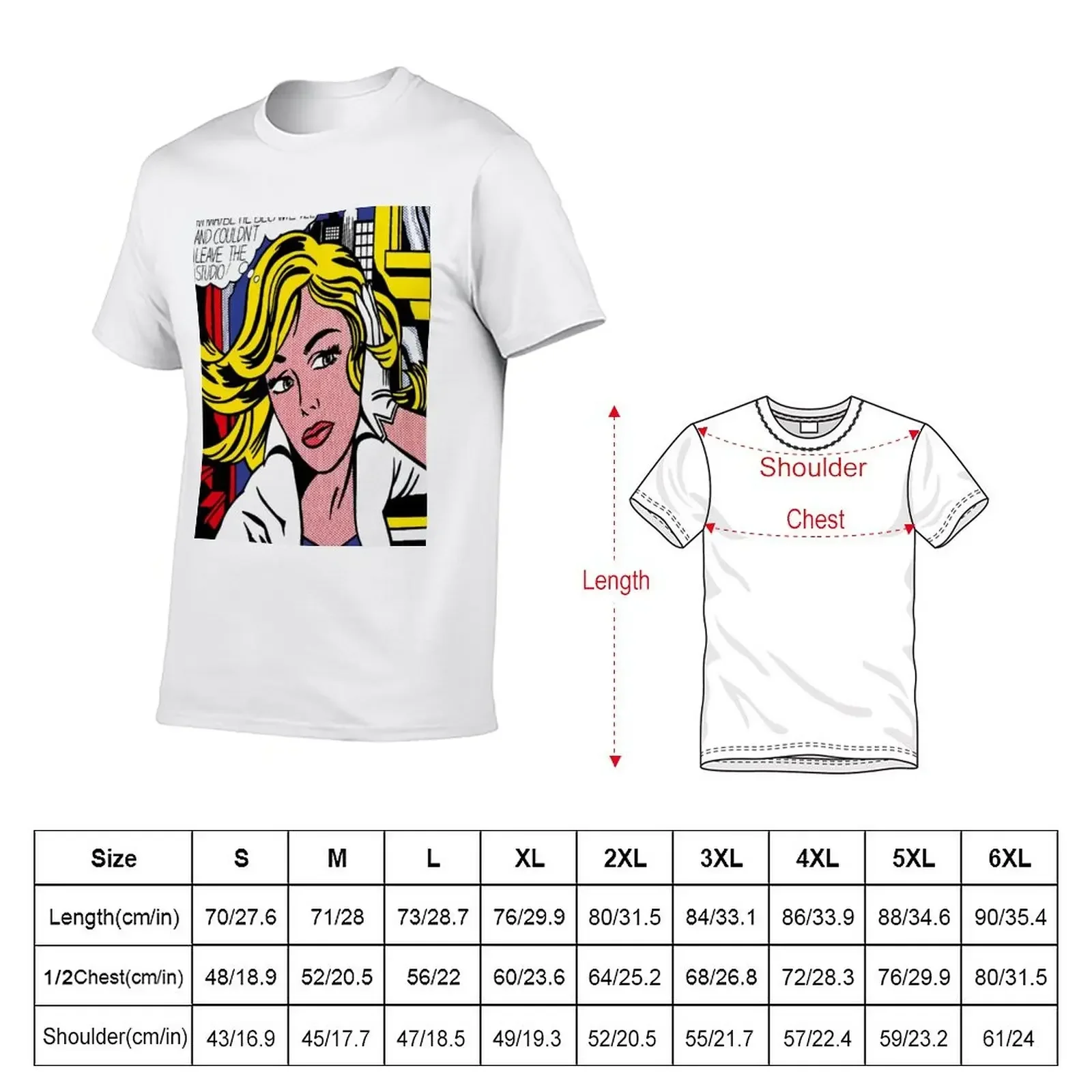 roy lichtenstein pop art T-Shirt plus size tops vintage clothes heavyweights workout shirts for men