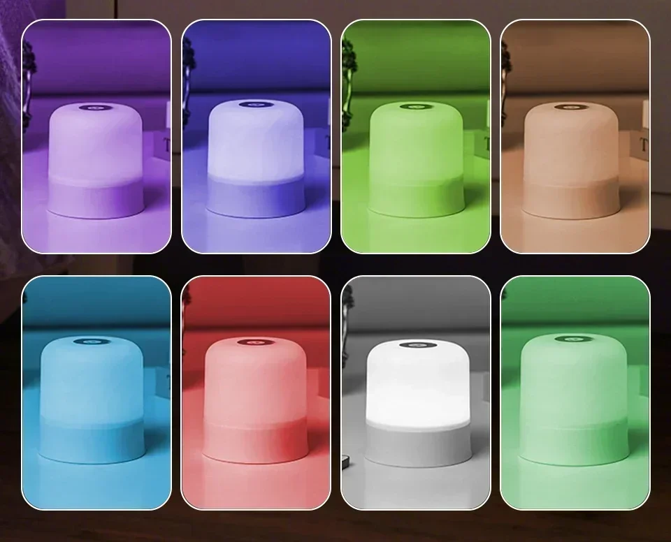 LED Table Lamp With Remote Dimmable Bedside Lamp For Bedroom Tricolor RGB 16Color Change Touch Night Light Rechargeable Portable