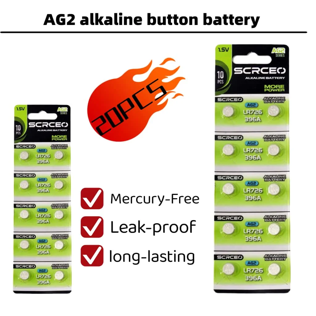 

10-50 PCS LR726 AG2 SR726SW LR726 396A 196 379 1.5V Lithium Manganese Button Battery, Perfect for Watches and Calculators