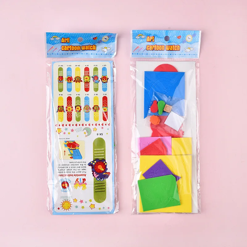 3PCS bambini creativi fai da te orologio Crafting materiale Kit giocattoli creativo piccolo animale Crafting orologio giocattoli tempo cognitivo per bambini