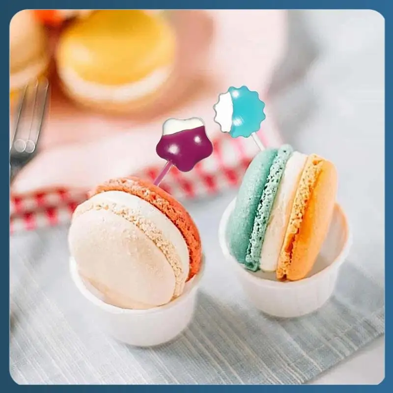 AB02 100 Piece Paper Cupcake And Jam Dropper Decoration Set, Plastic Eye Dropper, Dessert Pipette Durable Easy Install (Round)