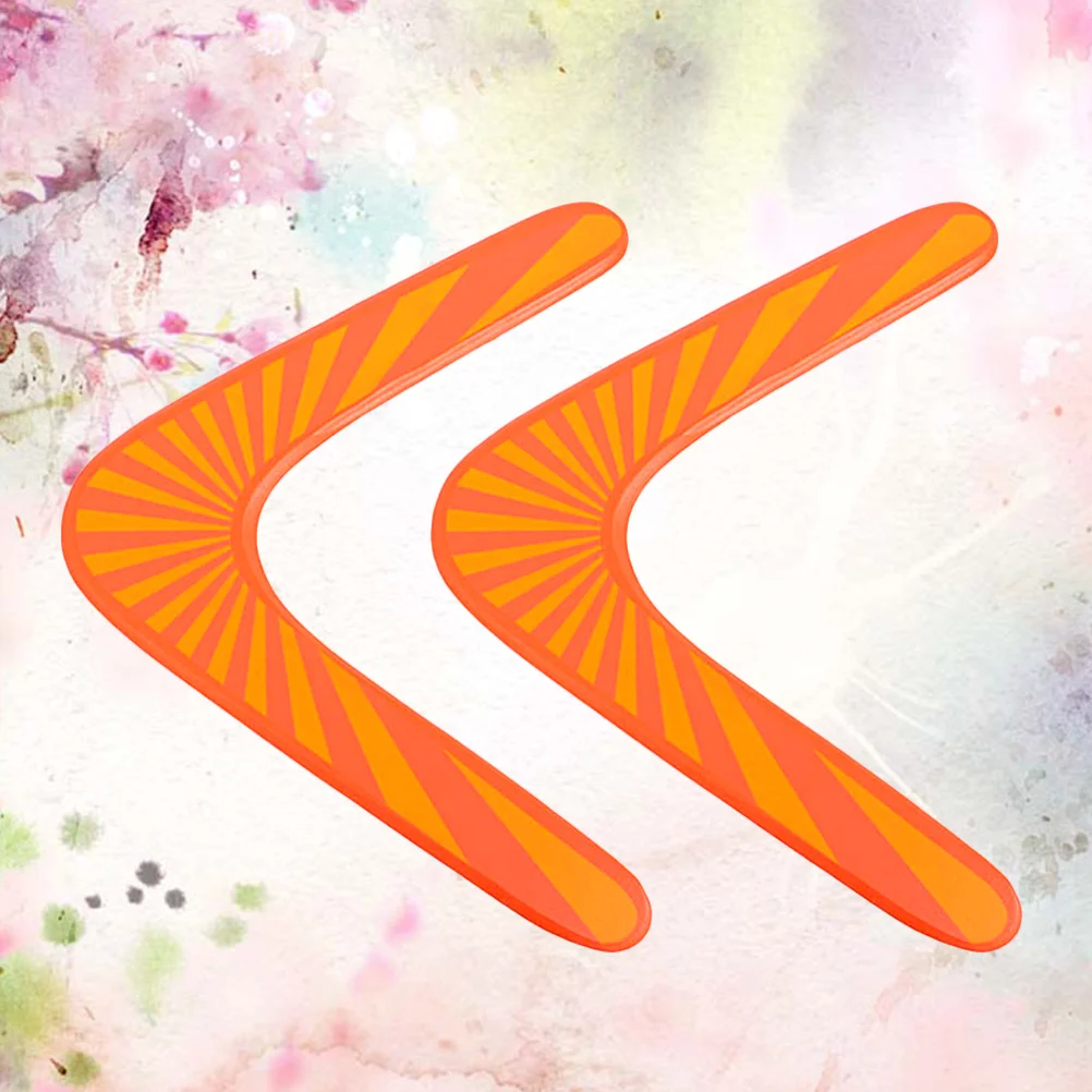 

2Pcs Boomerang Wooden Flying Disc V-Shaped Outdoor Sports Equipment Maneuver Dart Kids Orange Maneuver