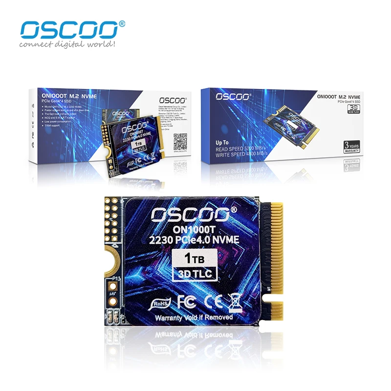 OSCOO-SSD M.2 2230 para Steam Deck NVMe PCIe4.0, 512gb, 1TB, con alta velocidad de hasta 5200 MB/s, clave M, TLC, especial para reproductor de juegos