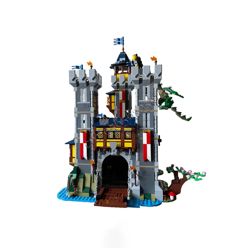 2406 PCS Moc Medieval Knight Castle Model Building Blocks Creator Inspired DIY Sets Assembly Bricks Toys for Kids Birthday Gifts