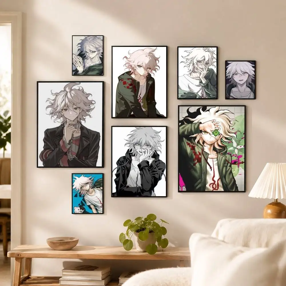 Game Danganronpa Nagito Komaeda Poster High Quality Dorm Living Room Aesthetic Wall Decoration Painting Stickers Gift