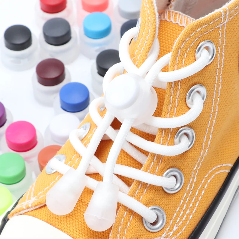 Spring Lock Shoelaces No Tie Shoe Laces Sneakers Round Elastic Shoe Lace Kid Adult Quick Without Ties Shoestrings Rubber Bands