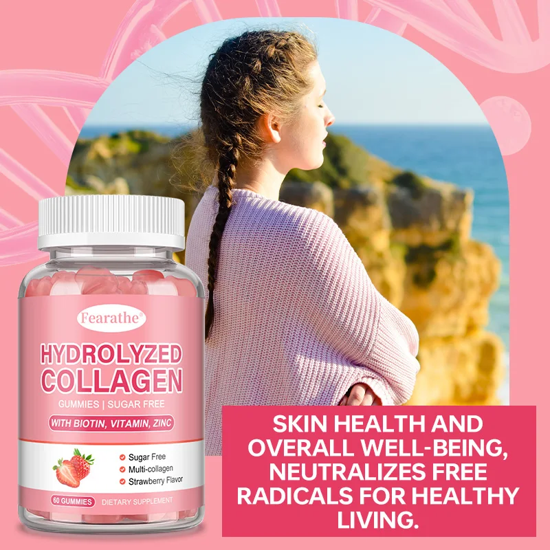 

Hydrolyzed Collagen for Antioxidant Skin, Hair, Joints, Calcium Absorption, Digestion Immune System Health Supplement, Non-GMO