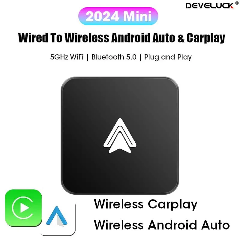 Mini Wired To Wireless Carplay & Android Auto 2 In 1 AI Box For Kia Audi Toyota Mazda Nissan Universal Car Plug And Play Adapter