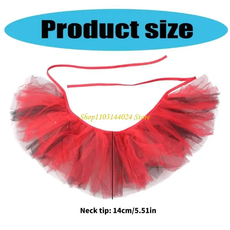 N5KE Removível Collar Ruffle Rufla para Medieval Confortável e Ajustável Coleta Ruff para Atividade Histórica