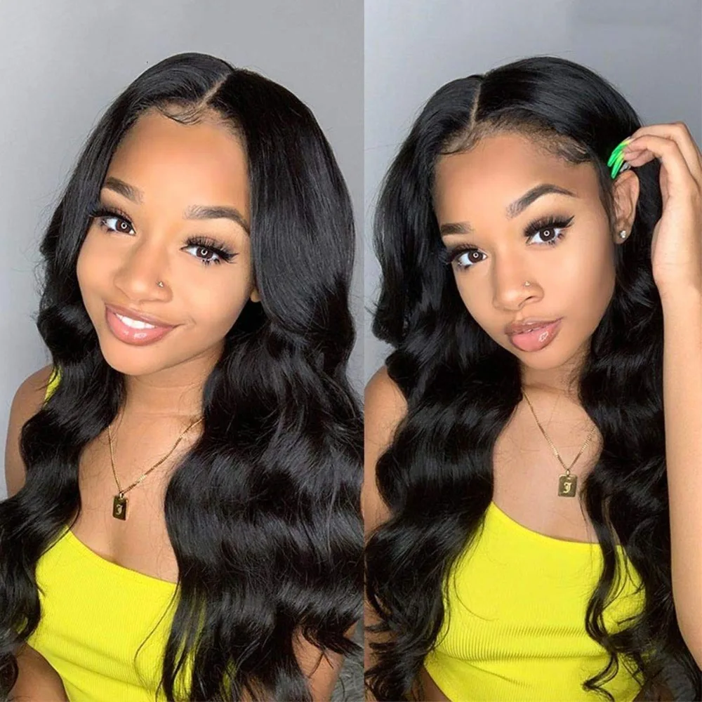 Perruque Lace Front Body Wave Naturelle, Cheveux Humains, Transparent HD, 13x4, 13x6, 30 32 Pouces, pour Femme