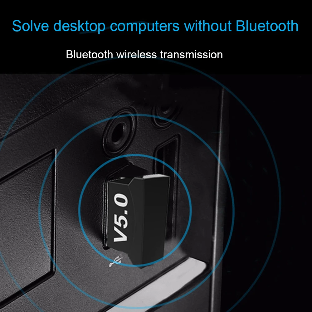 5.0 USB Bluetooth-Compatible Adapter for PC USB Dongle Audio Receiver BT Module Key for Computer BT Receptor Audio Transmitter