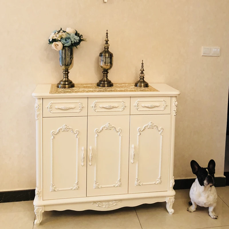 

White small apartment at the door, foyer cabinet, European luxury shoe cabinet, multi-functional bedroom, storage porch, simple