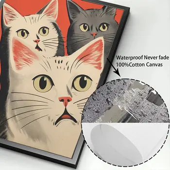 Zvířata Kočka Pes Kakáš Vtipná koupelnová cedule Plakát Tisk Plátno Malba Nástěnný obrázek pro WC Domácí koupelnová dekorace 6 nejlepší prodej Vtipné obrazy na toaletě - №6