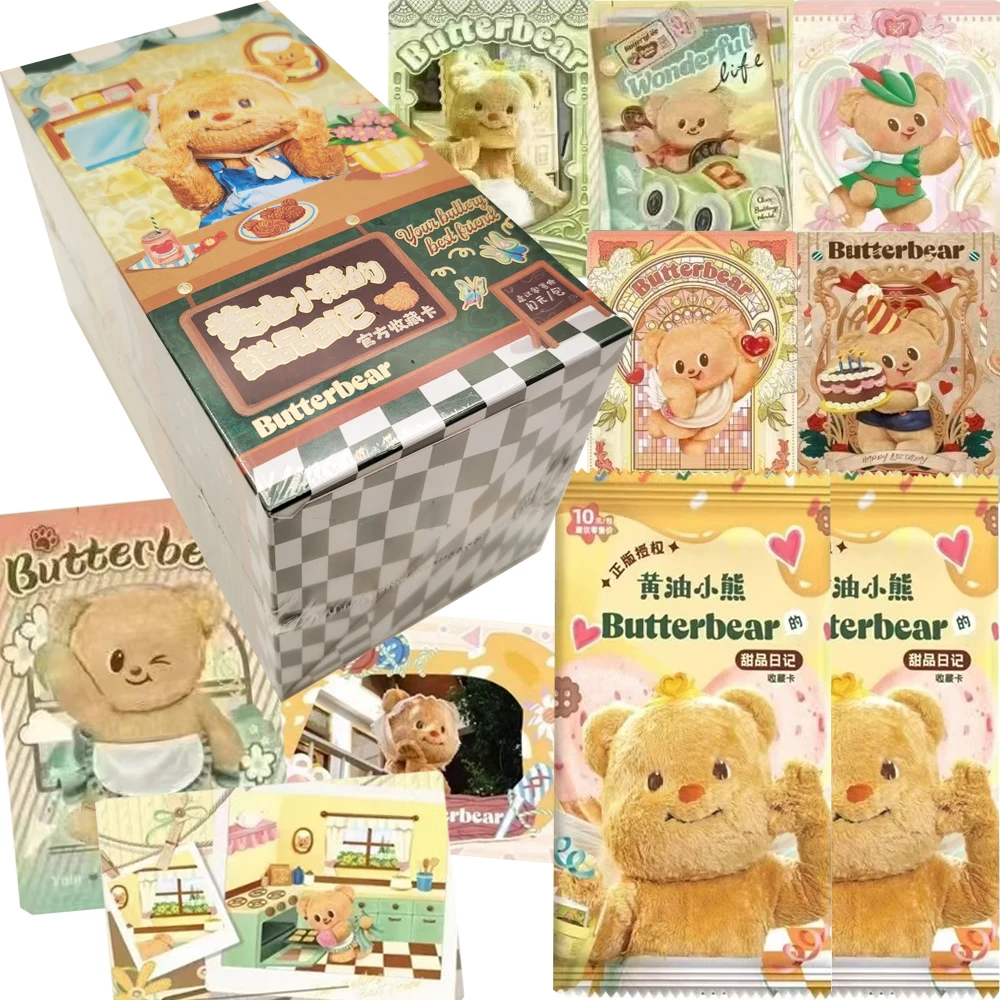 

Butter Bear Collection Cards Cartoon Healing IP Character Dessert Diary Cute The Zodiac Exclusive Personality Cards Xmas Gifts