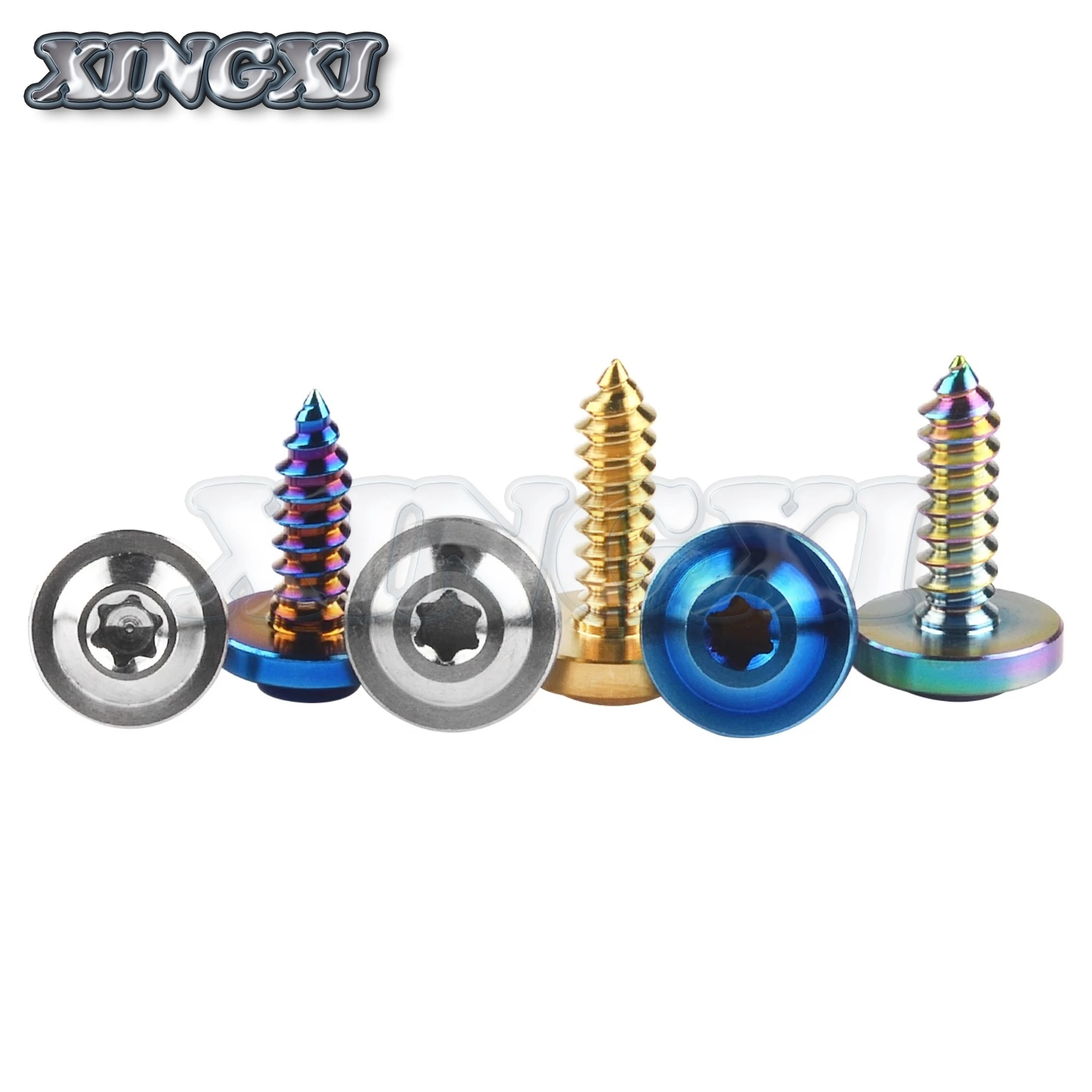 Xingxi Titanium Bolt M4X15 20mm M5x15 17 20 25mm M6x15mm Self-Tapping Button Torx Screw Bolt for Motorcycle Bike Car