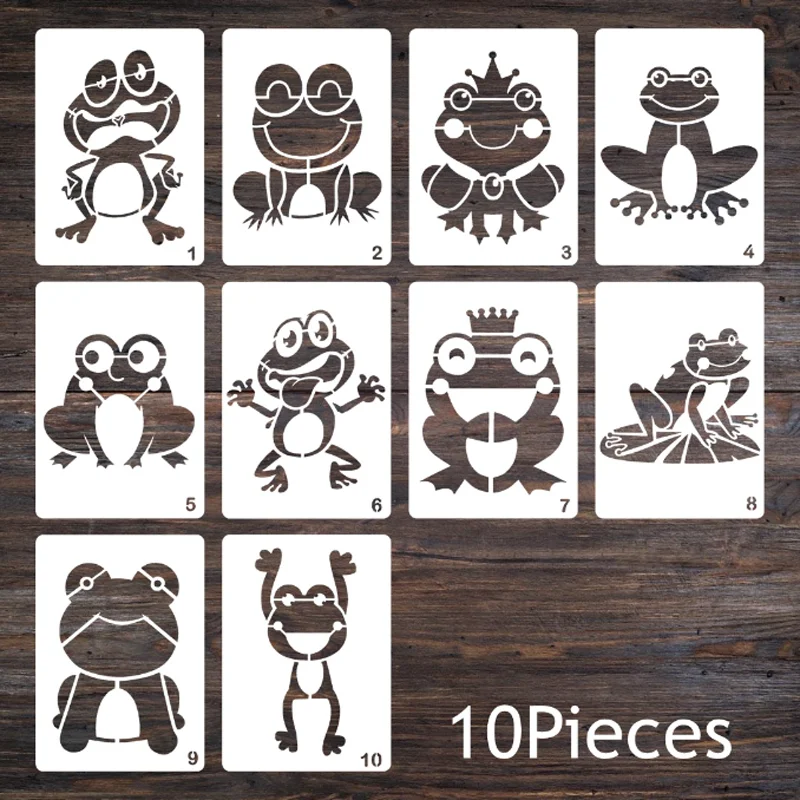 

17.8*12.7cm Frog Stencils DIY Layering Wall Stone Color Painting Scrapbook Coloring Embossing Album Decorative Template Reusable