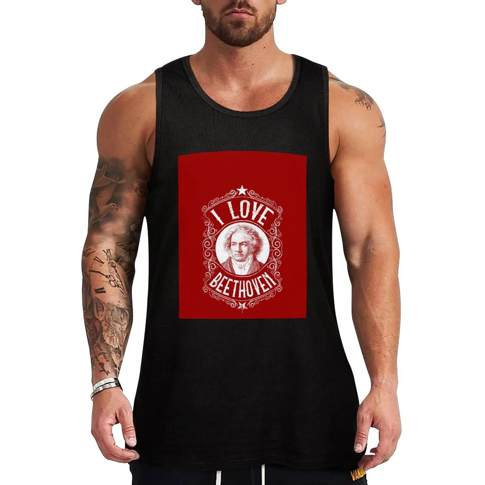 

I Love Ludwig Von Beethoven , German Composer Tank Top Casual Loose Tank Top Summer Sleeveless Daily Wear