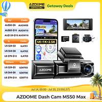 AZDOME M550 Max Dash Cam Ultra HD 4K+1K+2.5K 3.18”Screen Built-in GPS Wifi Car DVR 24H Parking Monitor Night Vision Super Capaci