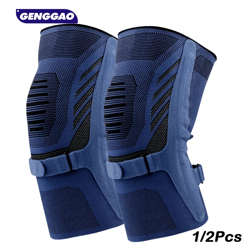 

1/2Pcs Knee Support Brace Compression Sleeve with Metal Side Stabilizes and Patella Tendon Strap for Joint Pain Relief, Running
