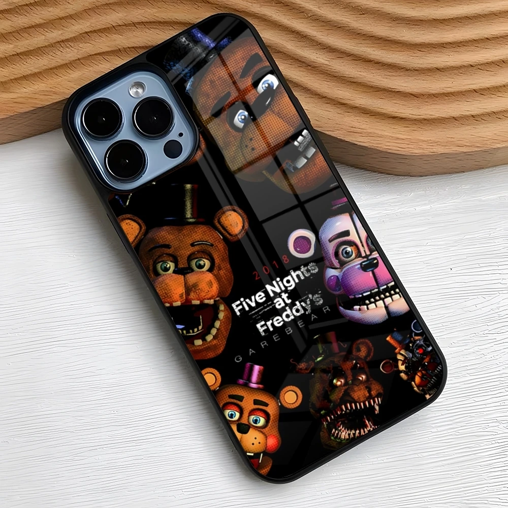 Fnaf Five-nights-At-Freddys Phone Casee PC+TPU Case For IPhone 14 11 12 15 13 Pro Max 8 7 6 Plus X SE XR Hard Shell Fundas Cover