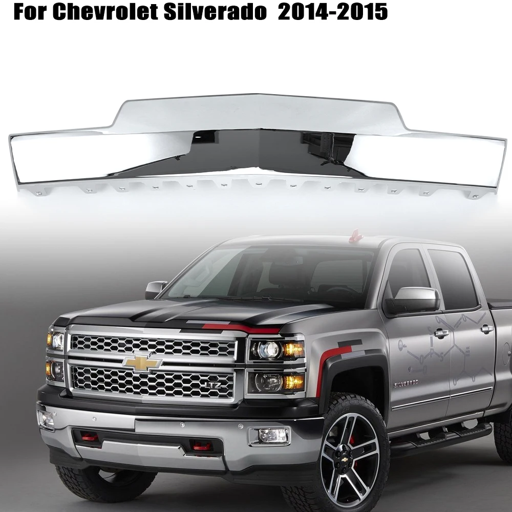 Front Bumper Skid Plate for Chevrolet Silverado 1500 Truck 2014 2015 ABS 22944882 Chrome Decorative Panel accessories GM1087249C