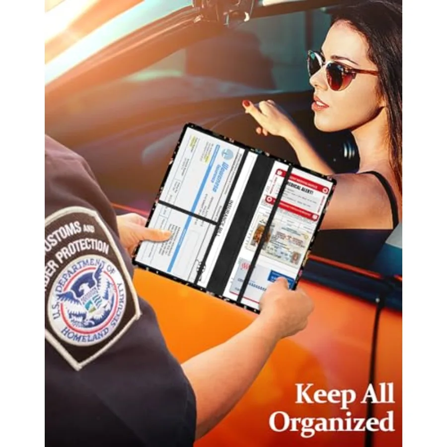 Car Registration and Insurance Holder - Mushroom Vehicle Glove Box Organizer Women with Magnetic Shut Leather Automobile Licens - view 5