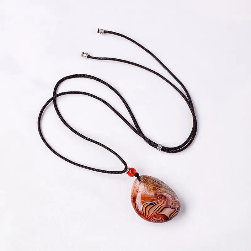 1Pcs Natural Sardonyx Agate Stone Crystal Pendant Necklace Water Drop Shape Malachite Charms Ladies Necklaces Jewelry Gift