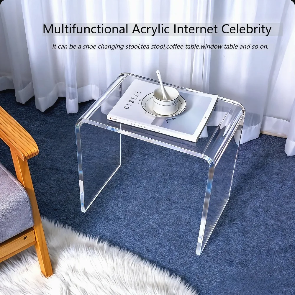 

Акриловый журнальный столик, многофункциональная акриловая мебель, современный торцевой столик, японский напольный столик для офиса, гостиной, крыльца, семейного сада