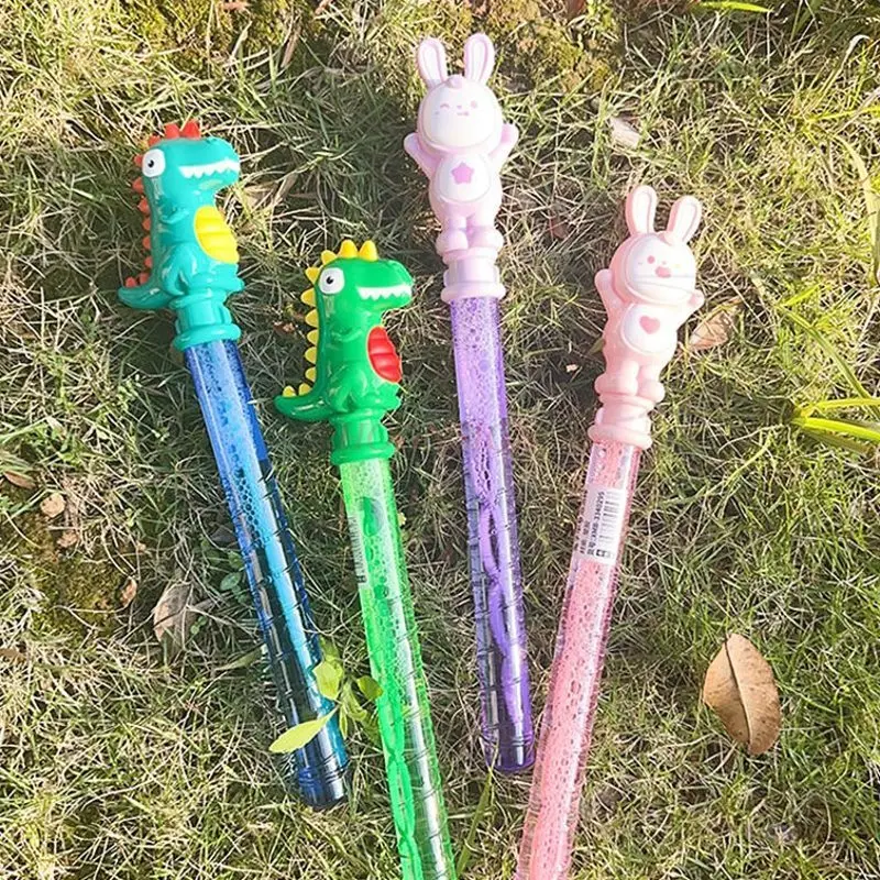 Cartoon dinosaur rabbit bubble stick, children's handheld large bubble blowing toy, creative boy and girl bubble machine