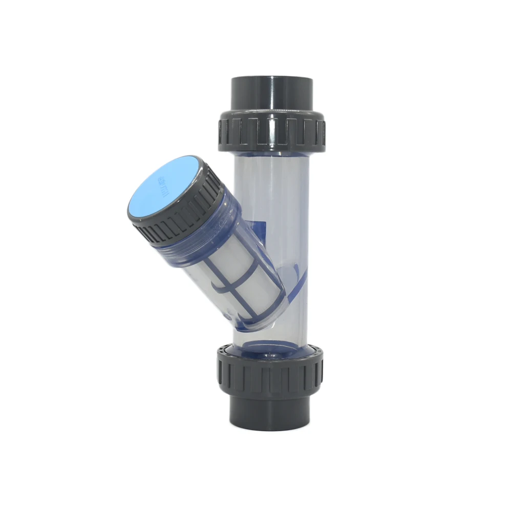 20/25/32/40/50/63mm Socket Type Water Filter Transparent Garden Irrigation Filter 1mm DN15/20/25/32/40/50 Fittings