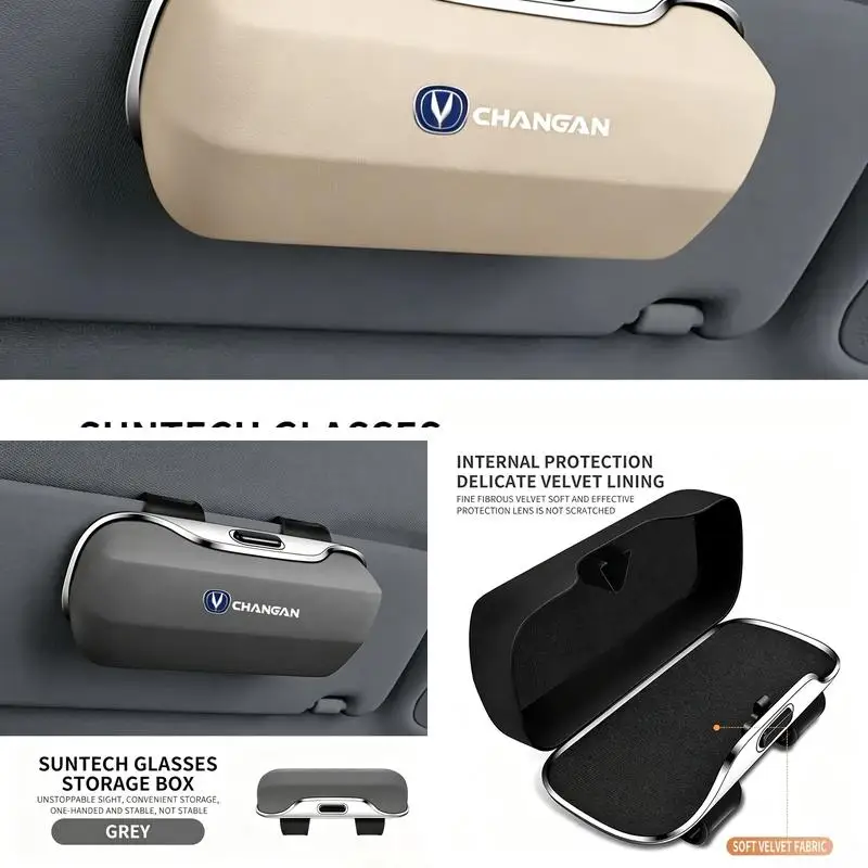 Car Sun Visor Sunglasses Case Clip Box Fit Changan Cs35 Cx70 X7 Cs85 Cs55 Cs75 Plus Cs15 Cs95 Hunter Uni T S Lamore Car Gadgets