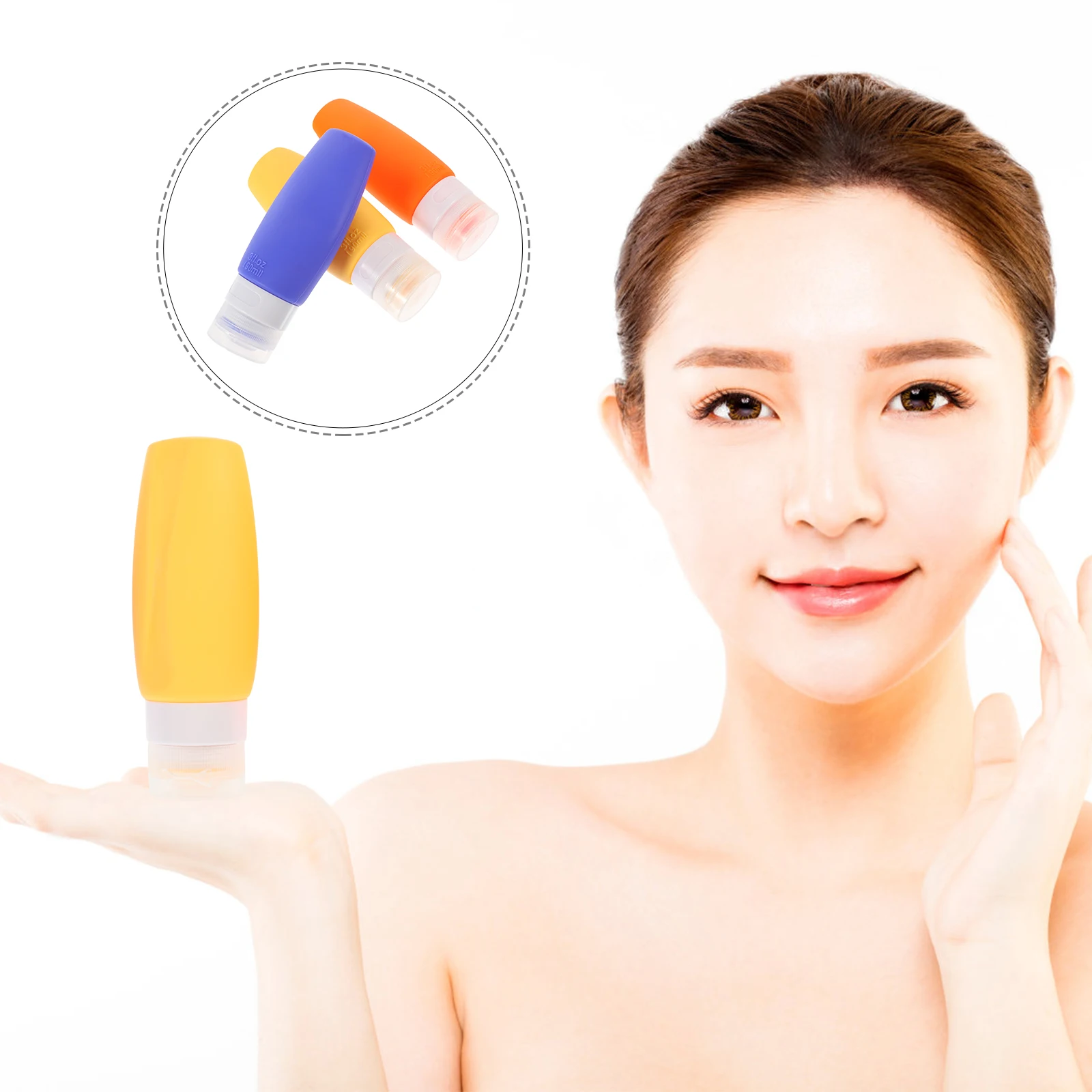 

3pcs 90ml Silicone Travel Bottles Set Toiletry Containers for Shampoo Lotion Conditioner Leak Proof Portable Storage