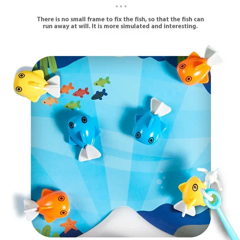 Rechargeable Magnetic Fishing Game Table with Music Rotating Disc Parent-Child Interactive Learning Toys for Toddlers Gifts
