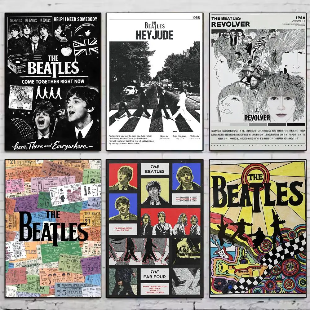 Band B-Beatles Poster Poster Vintage Wall Art Aesthetic Room Decor Print Living Room Bedroom Home Decoration