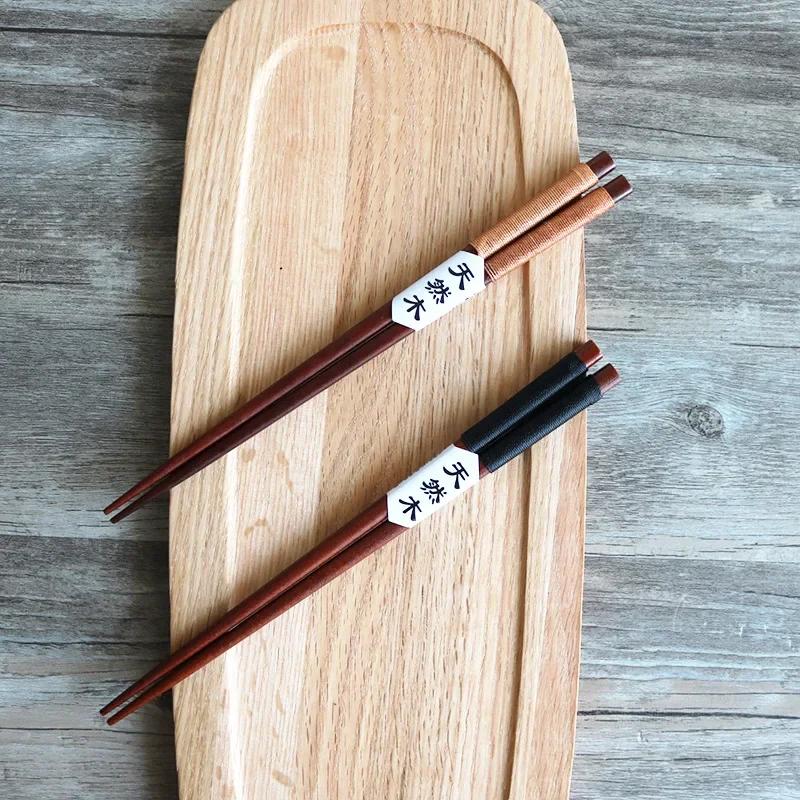 1 Pair Natural Wooden Chopsticks Japanese Chopsticks Cord Kinking Creative Anti-rolling Chopsticks Kitchen Tableware