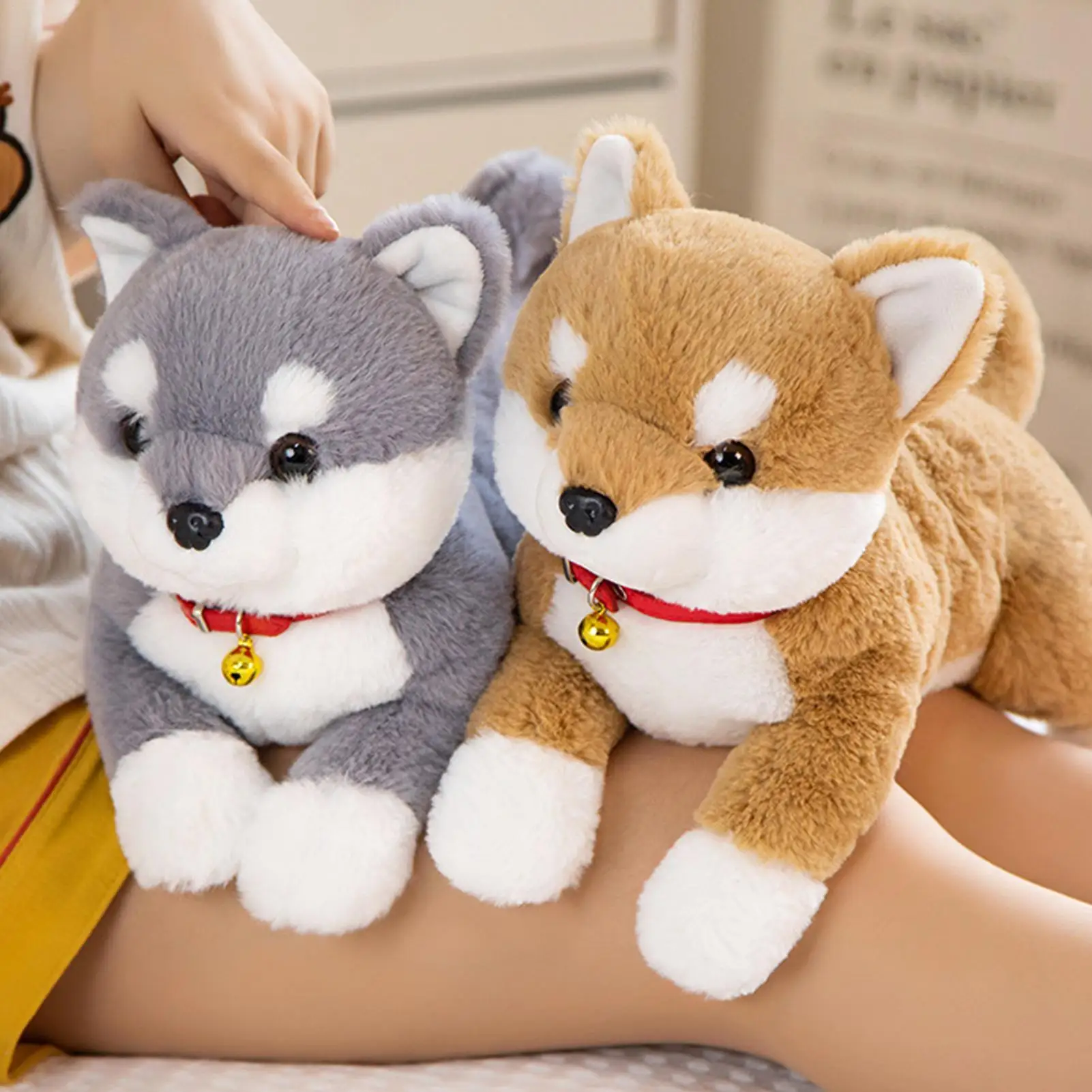 

Мягкая игрушка для собак, 15-дюймовая плюшевая игрушка с колокольчиком, интерактивная кукла-щенок для детей, девочек и мальчиков, подарок на день рождения, Рождество