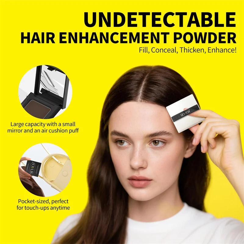 12g Hairline Shadow Powder Gray Hair Root Cover Up Hairline Refill Hair Powder Puff Waterproof Fluffy With Concealer Hair Powder