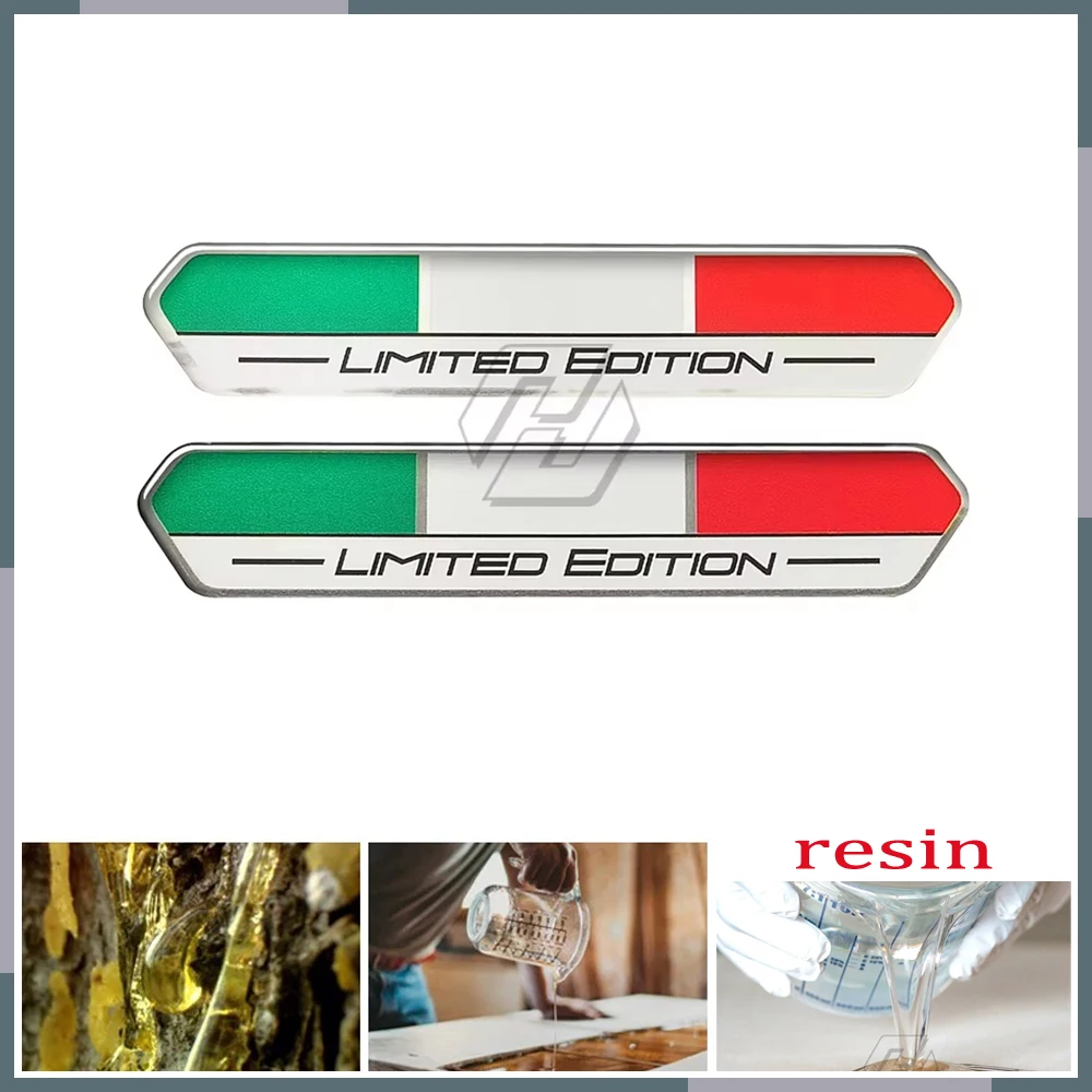 

3D Glossy Dome Resin Decorative Car Stickers for Piaggio Vespa Aprilia Ducati Italian Flag Stickers Limited Edition Stickers