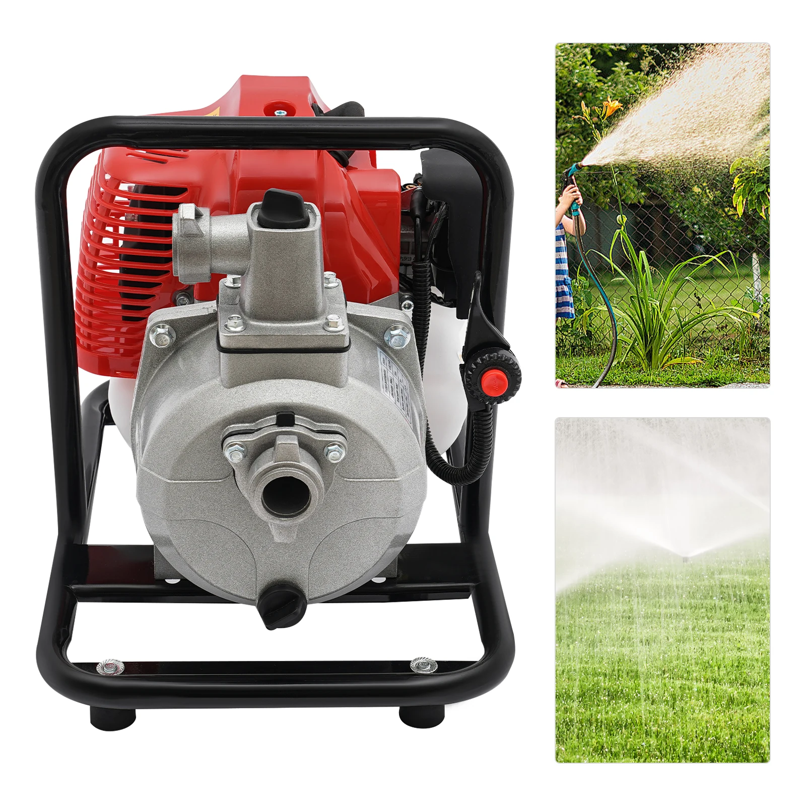 Gasoline Water Transfer Pump 43CC 2 Stroke Engine Gas Powered Petrol High Flow Water Transfer Pump Garden Farm Irrigation Pump