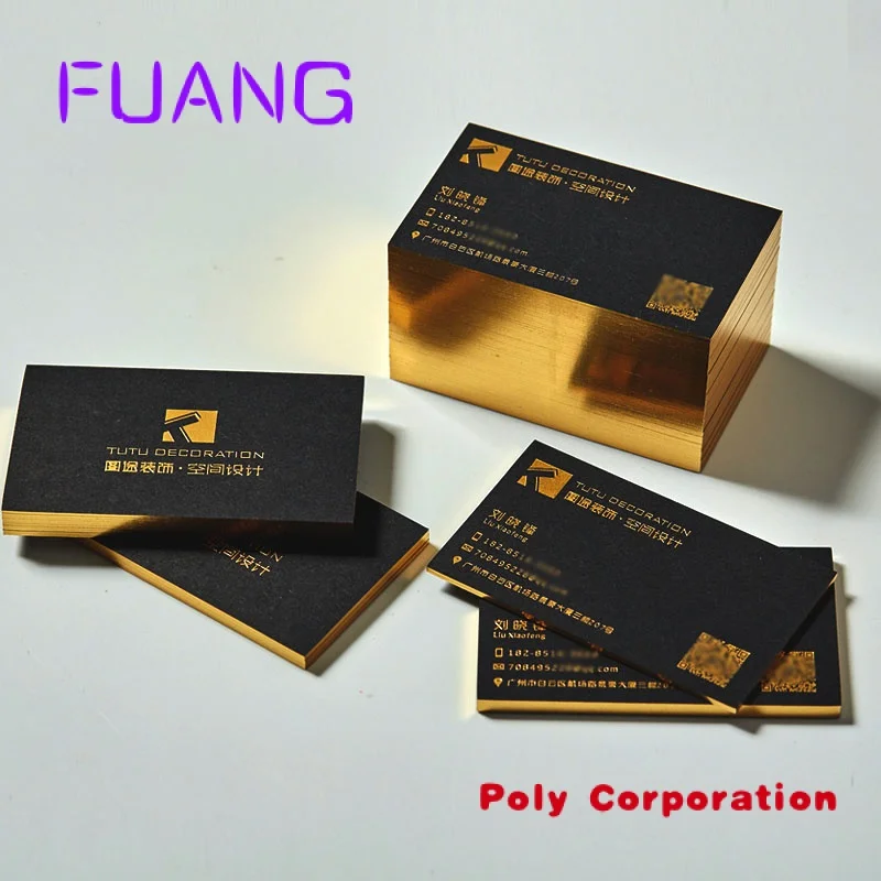 

Custom Custom Visiting Card Luxury Black Embossed Business Card Printing With Gold Foil Stamping